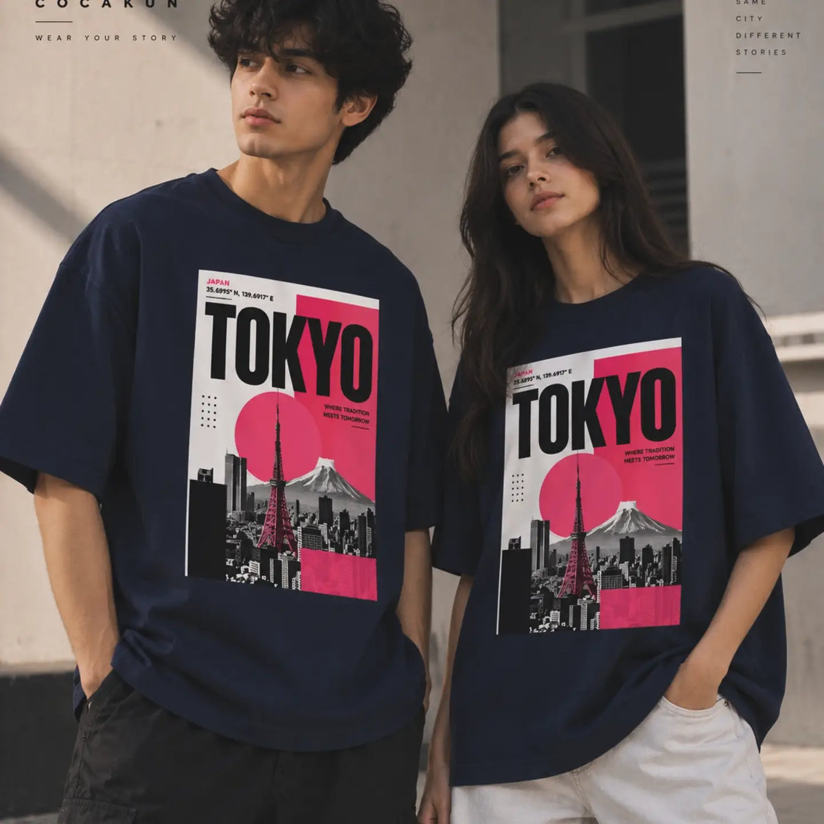 Tokyo Afterglow Unisex Oversized tee
